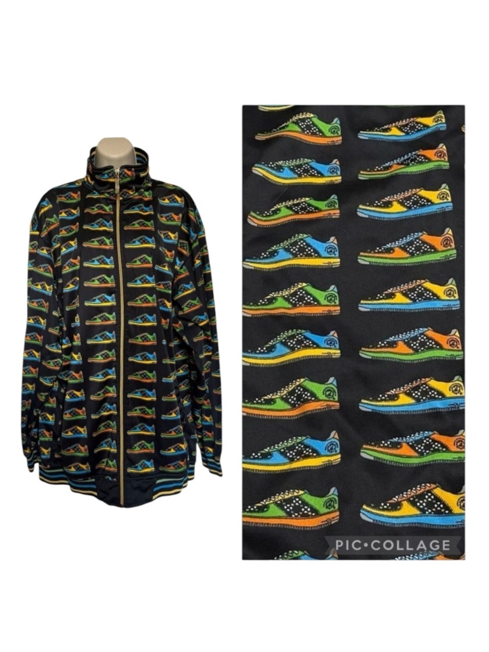 Vintage CLH Creating Limitless Heights Colorful Sneakers Full Zip Track Hoodie